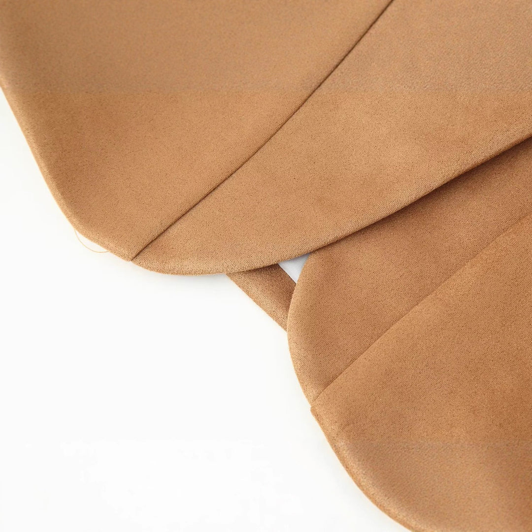 Ladies short blazer made of suede look with shawl collar and rounded hem Mune Fashion