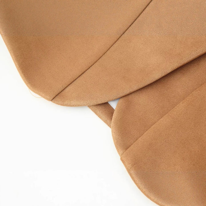 Ladies short blazer made of suede look with shawl collar and rounded hem Mune Fashion
