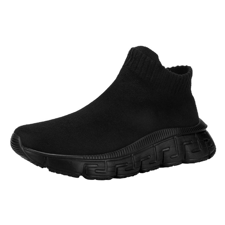 Women's cozy sock sneaker made of teddy velvet with elastic shaft and shock-absorbing profile sole Mune Fashion