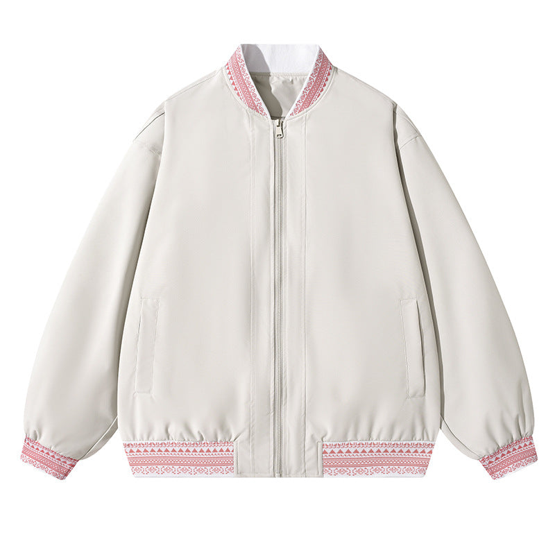 Women's Oversize Bomber Jacket with Folkloric Embroidery Mune Fashion
