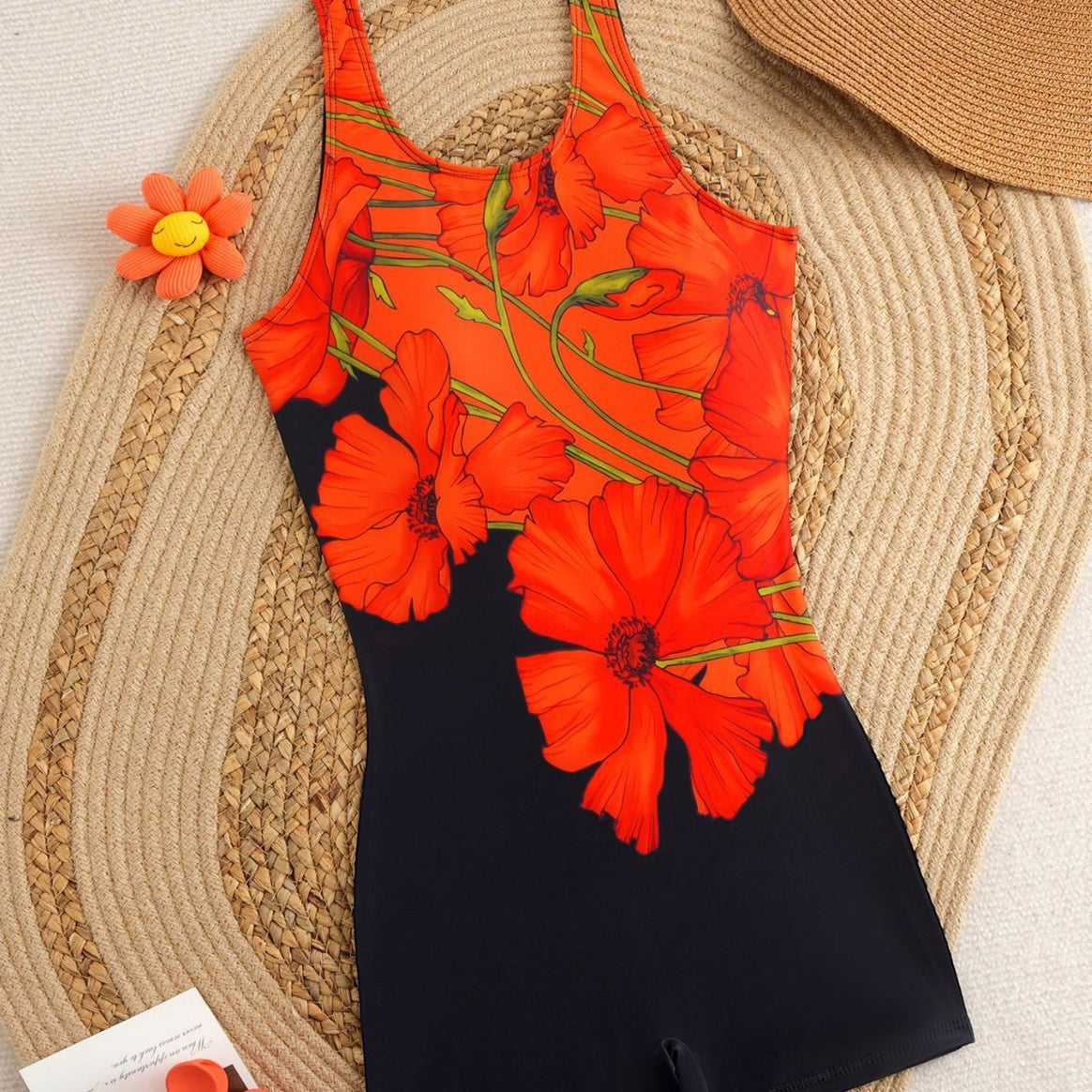 Women's One-Piece Swimsuit with Sporty Design and Colorful Graphic Pattern Mune Fashion