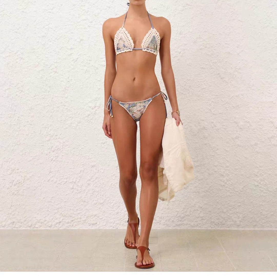 Women's triangle bikini with crochet details Mune Fashion