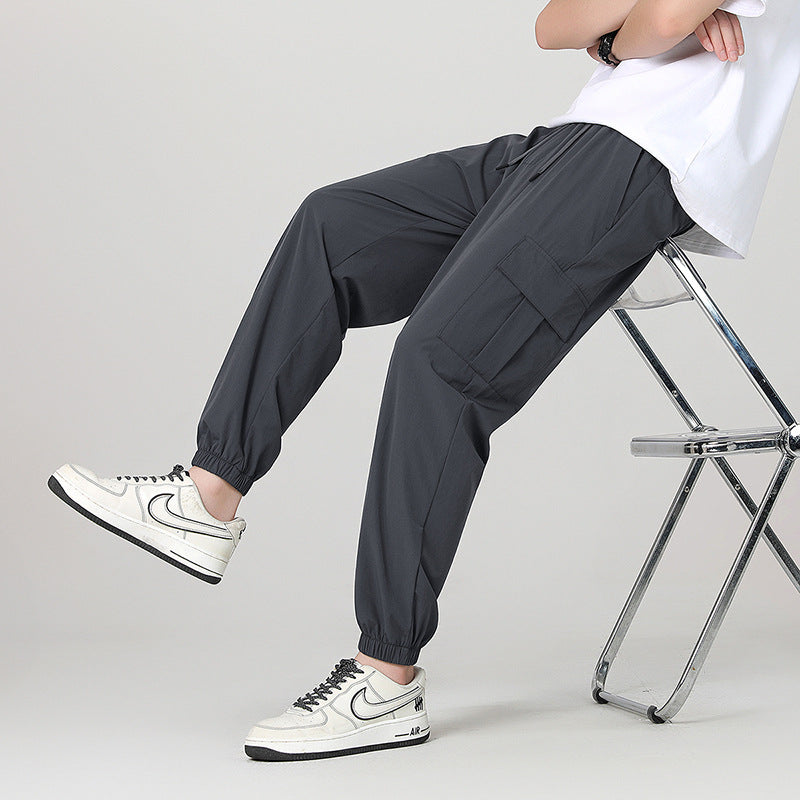 Men's Stylish Cargo Pants with Elastic Waistband and Side Pockets Mune Fashion