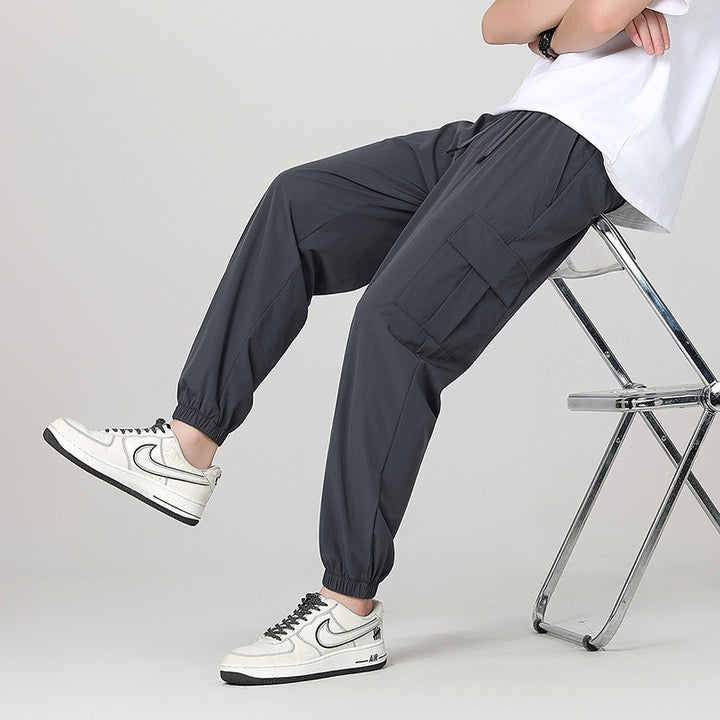 Men's Stylish Cargo Pants with Elastic Waistband and Side Pockets Mune Fashion