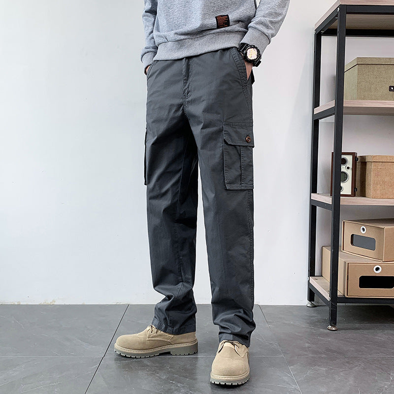 Men's Straight-Fit Cargo Pants with Multiple Pockets and Casual Fit Mune Fashion