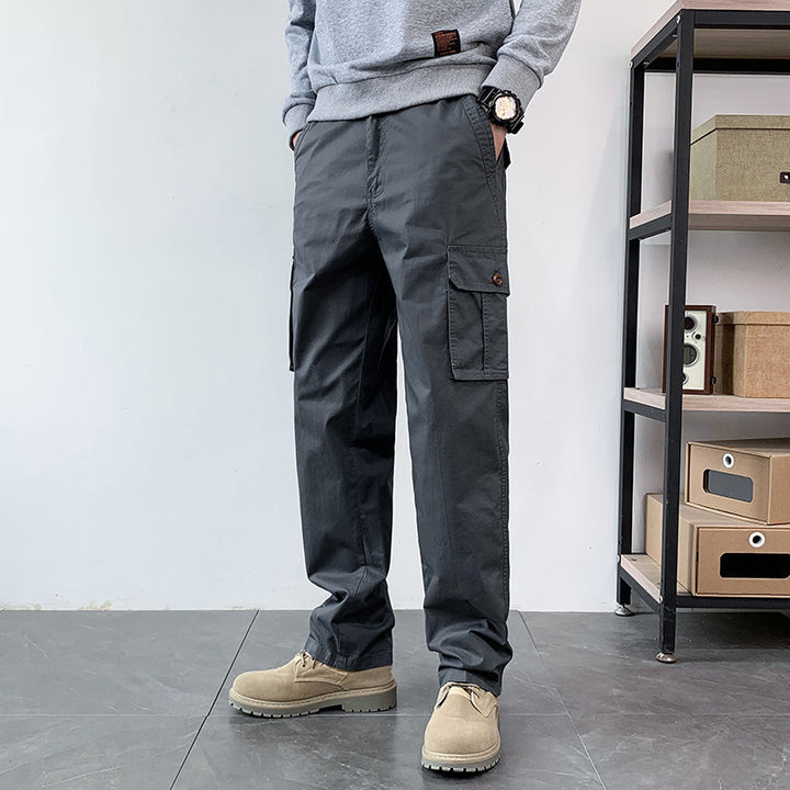 Men's Straight-Fit Cargo Pants with Multiple Pockets and Casual Fit Mune Fashion