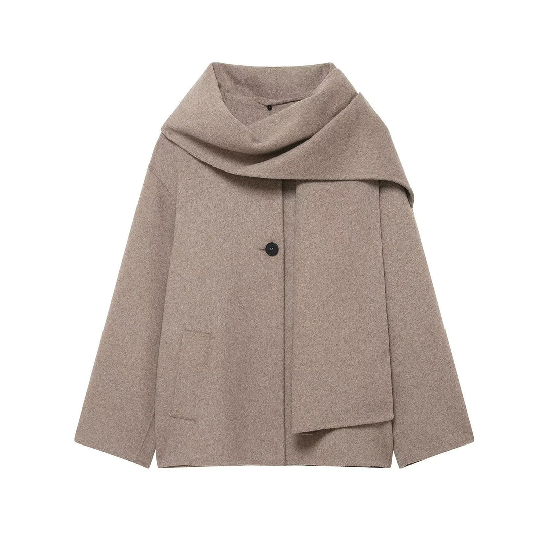 Women nan oversized wool coat with voluminous shawl collar and concealed button placket Mune Fashion
