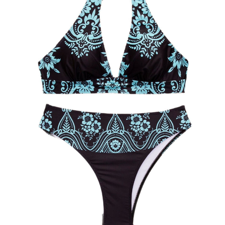 Women's High-Cut Bikini with Floral Pattern Mune Fashion