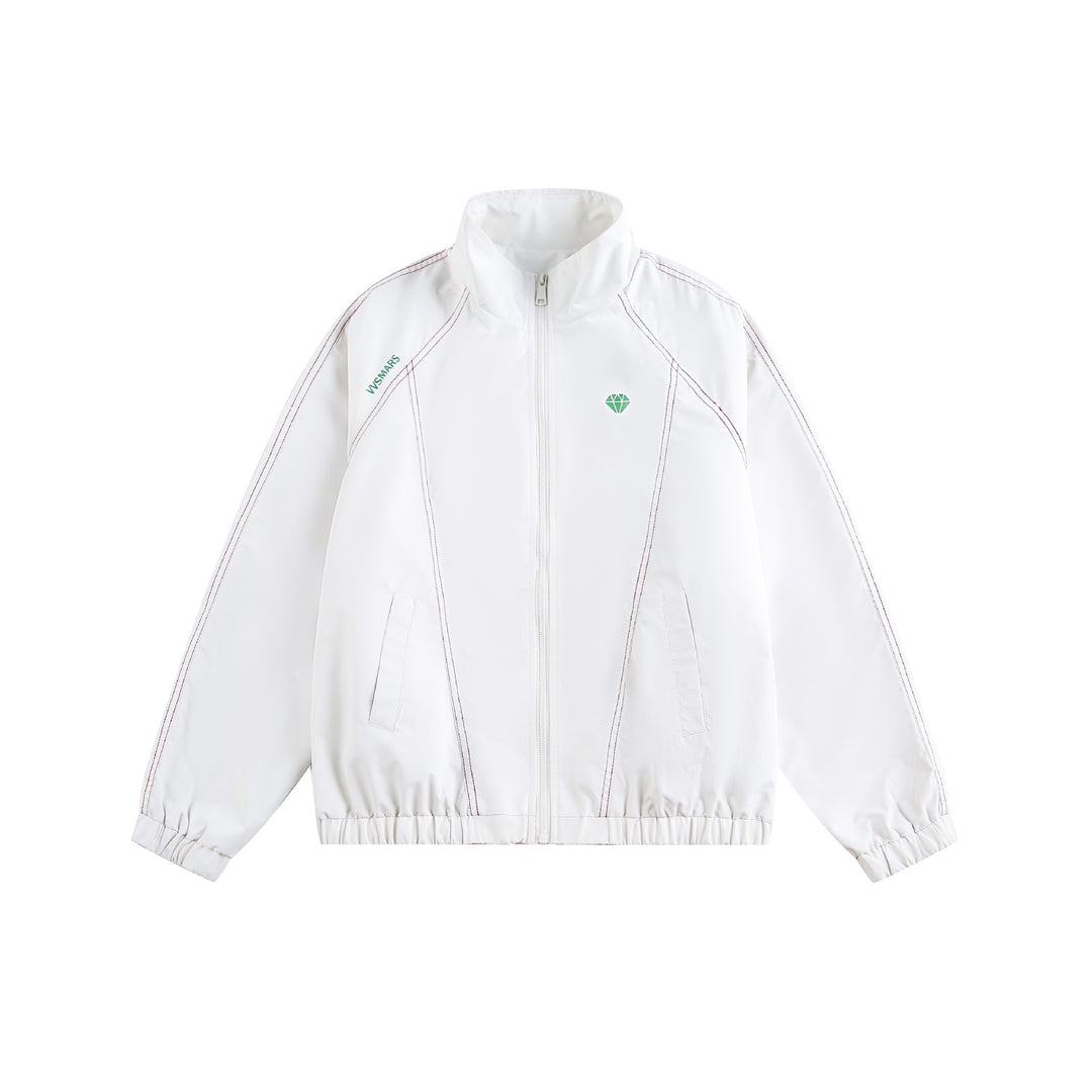 Unisex Sporty lightweight training jacket with standing collar, contrast stitching and elastic hem Mune Fashion