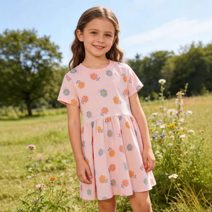 Girls summer dress with colorful flower pattern Mune Fashion