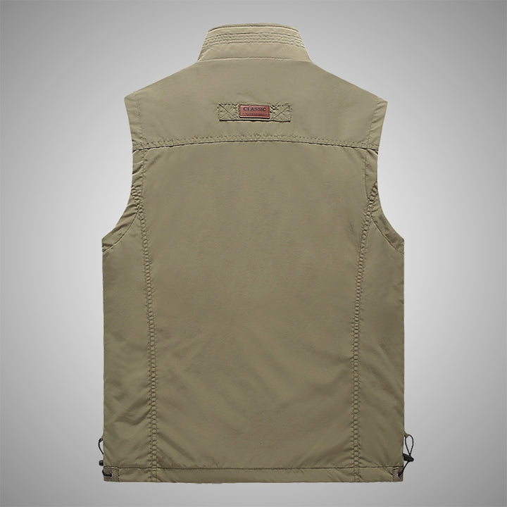 Men's Multifunctional Outdoor Vest with Windproof Cover, Mesh Lining and Zipper Pockets Mune Fashion