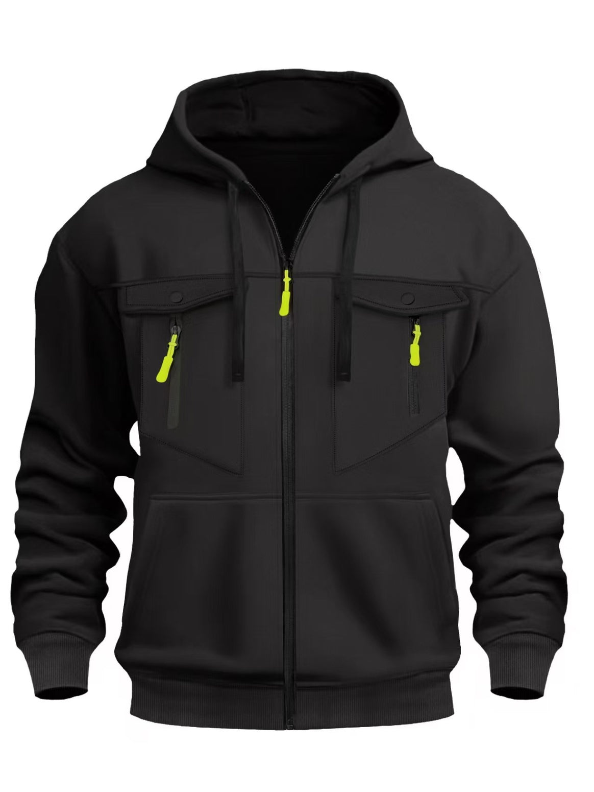Men's hooded sweat jacket with full-zip, two zip chest pockets and ergonomic cuffs Mune Fashion