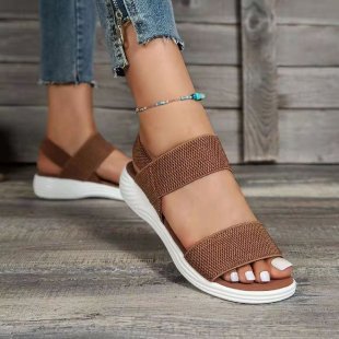 Damen Strick‑Sandalen mit elastischen Riemen und dämpfender Plateau‑Sohle Mune Fashion