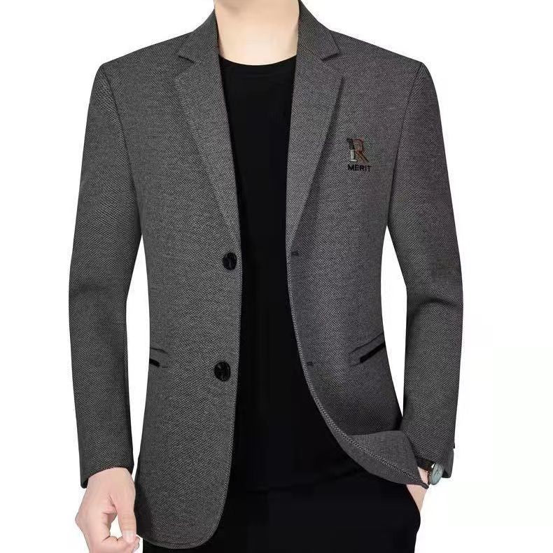 Men's Tailored Structured Blazer in Slim Fit with Logo Embroidery and Light Inner Lining Mune Fashion