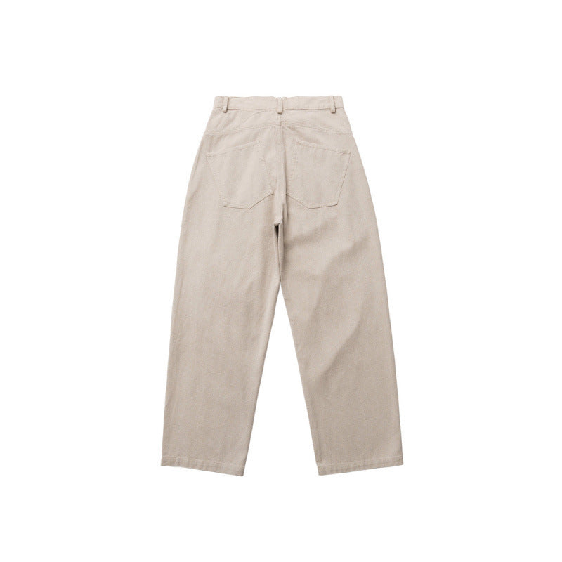Men's Wide Relaxed-Fit Denim Pants with Paint Splatter, Knee Patches, and High Waist Mune Fashion