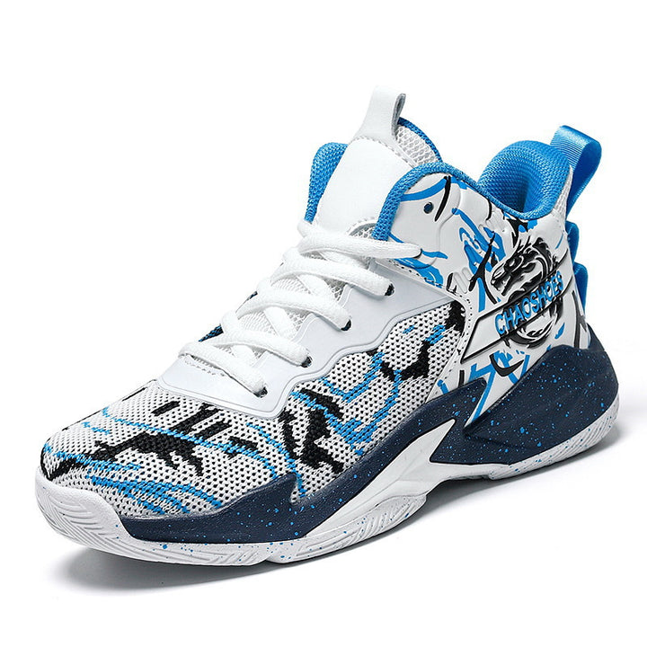Men's High-Top Basketball Sneaker with Knitted Mesh Upper, Sturdy Heel Cap, and Grippy Profile Sole Mune Fashion