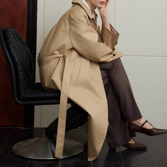 Ladies elegant trench coat with belted waist Drune