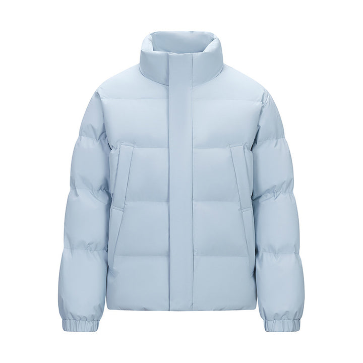 Men's Padded Quilted Jacket with High Stand-Up Collar and Concealed Zip Mune Fashion