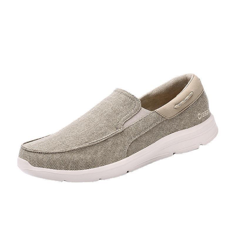 Men's canvas slip-ons with elastic insert and shock-absorbing lightweight sole Mune Fashion