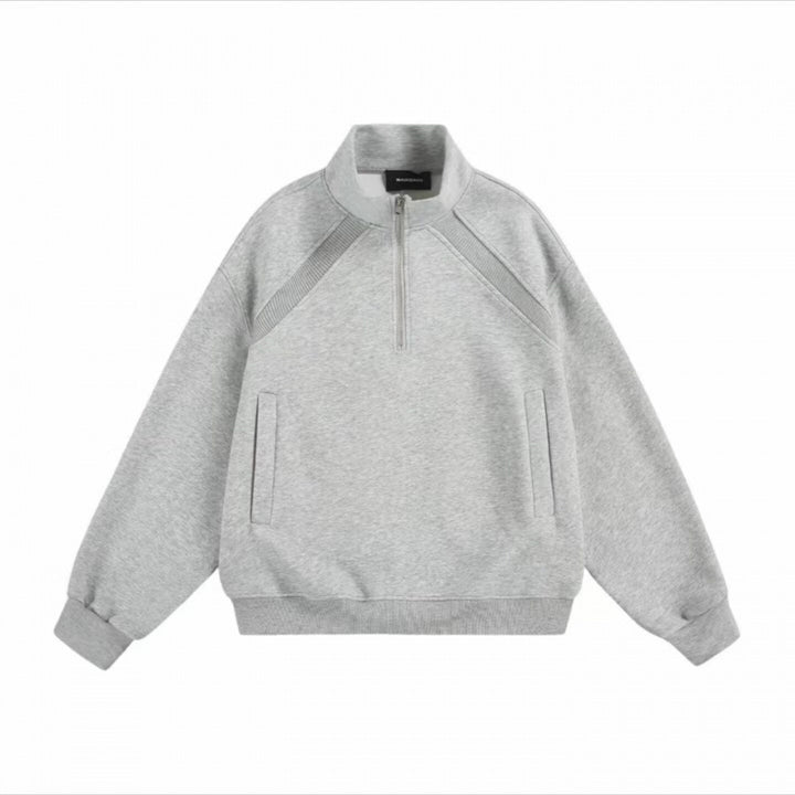 Unisex Half-zip Sweatshirt with raglan sleeves, side pockets and ribbed hem Mune Fashion