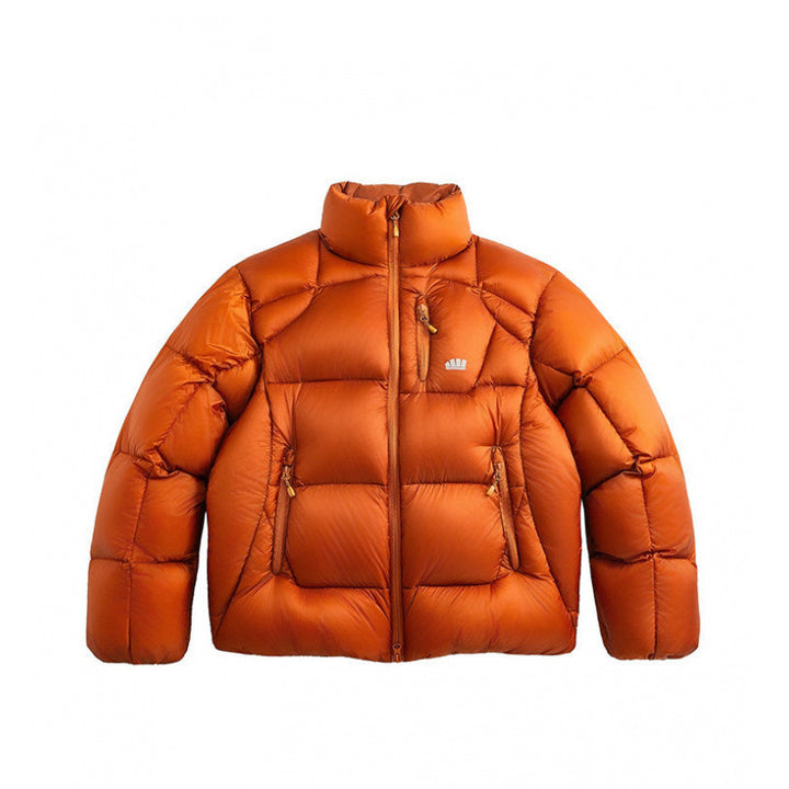 Unisex Short Cut Quilted Down Look Jacket with Stand-Up Collar and Zipper Pockets Mune Fashion