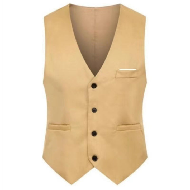 Men's elegant satin vest with V-neck and slim-fit suit trousers Mune Fashion