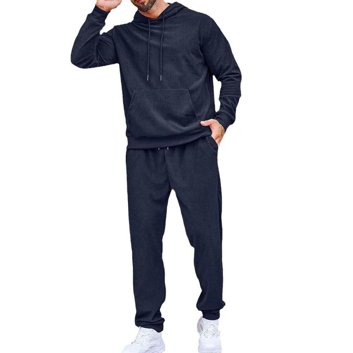 Men's Fleece Loungewear Set made of French Terry with hoodie, kangaroo pocket, and relaxed jogging pants Mune Fashion