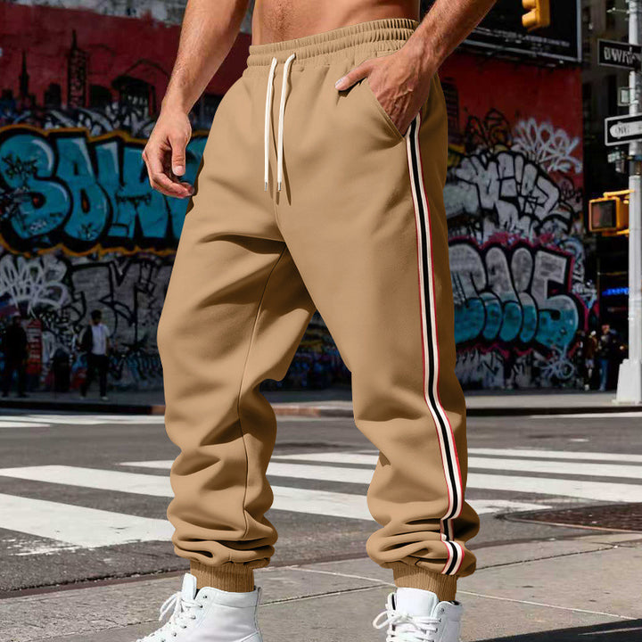 Men's Casual Jogging Pants with Side Contrast Stripes, Elastic Waistband and Cuffs Mune Fashion