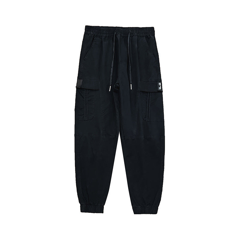 Men's cargo jogger pants with large flap pockets, elastic waistband, and ribbed cuffs Mune Fashion