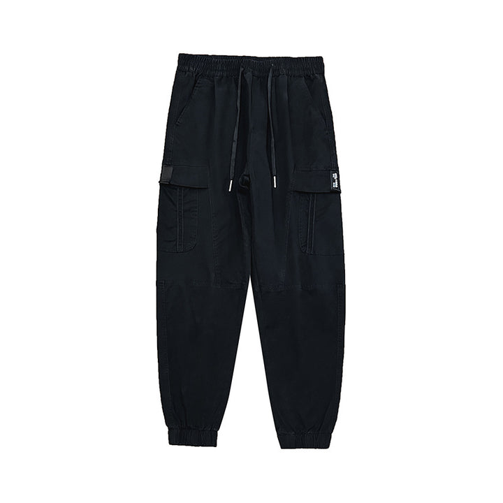 Men's cargo pants in urban utility style with elastic waistband and cuffs