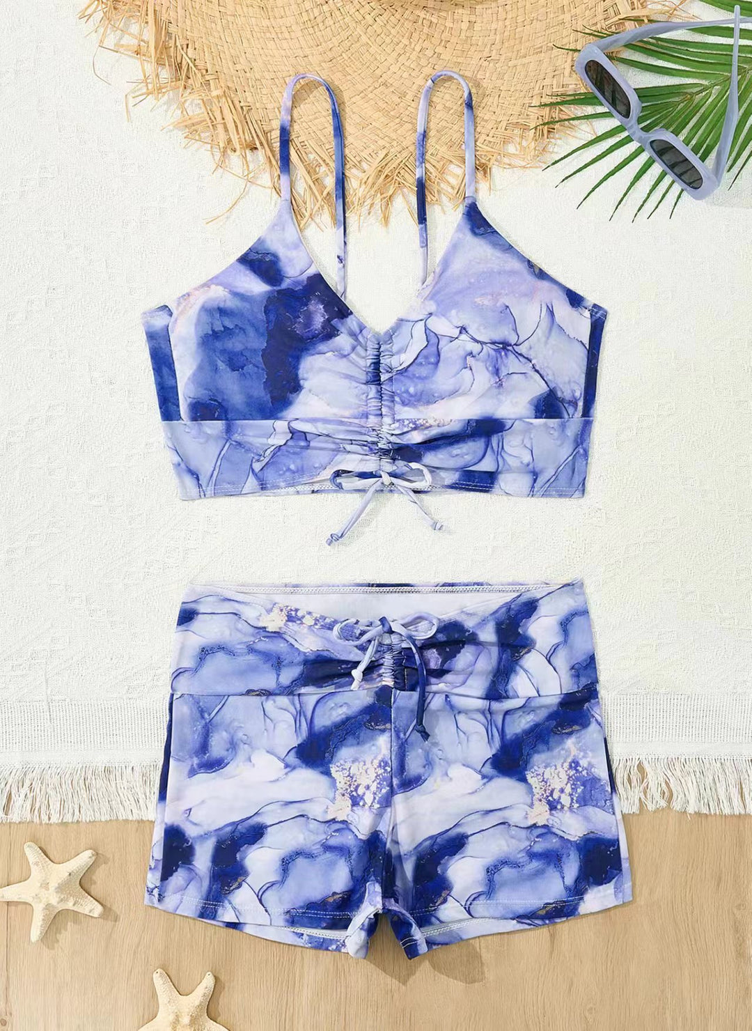 Women's bikini with floral ruffle design and adjustable straps Mune Fashion