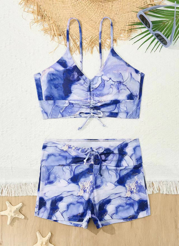 Women's bikini with floral ruffle design and adjustable straps Mune Fashion