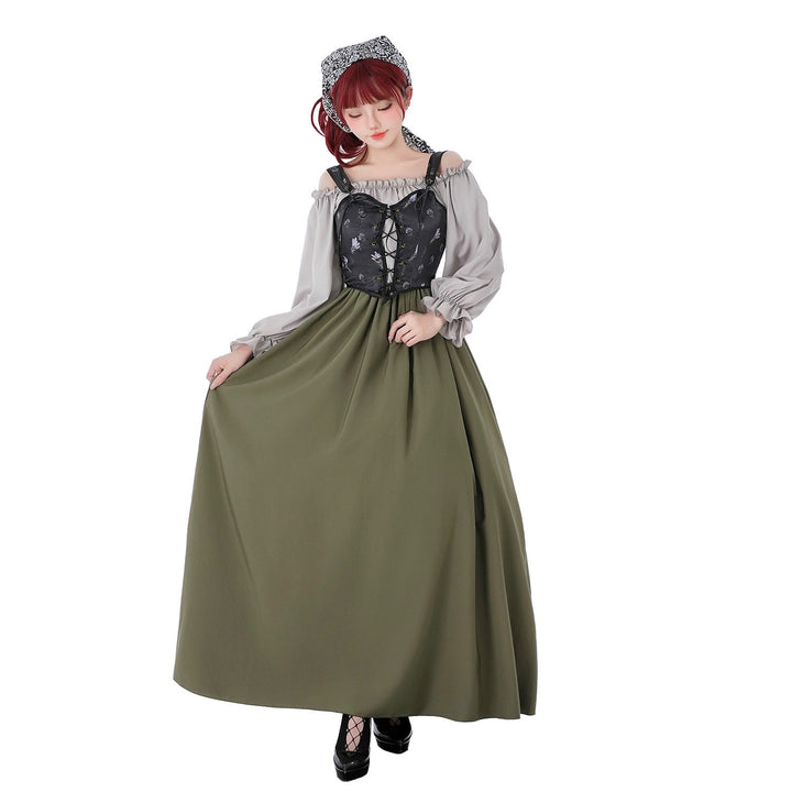Women Vintage Party Dress with Romantic Ruffle Details and Puff Sleeves Mune Fashion