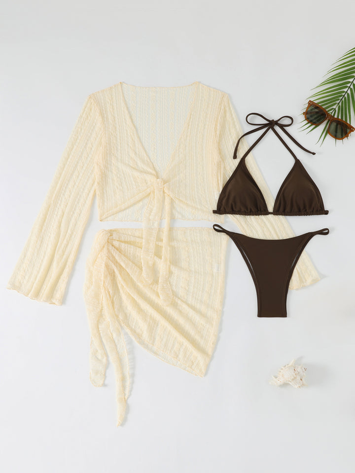 Women's Beach Set with Transparent Cover-Up Mune Fashion