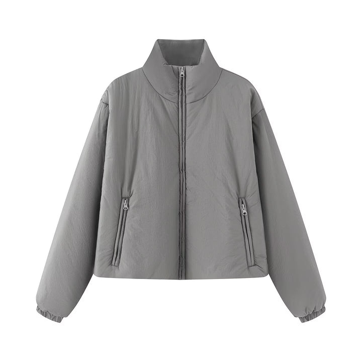 Women short-cut quilted puffer jacket with high stand-up collar Drune
