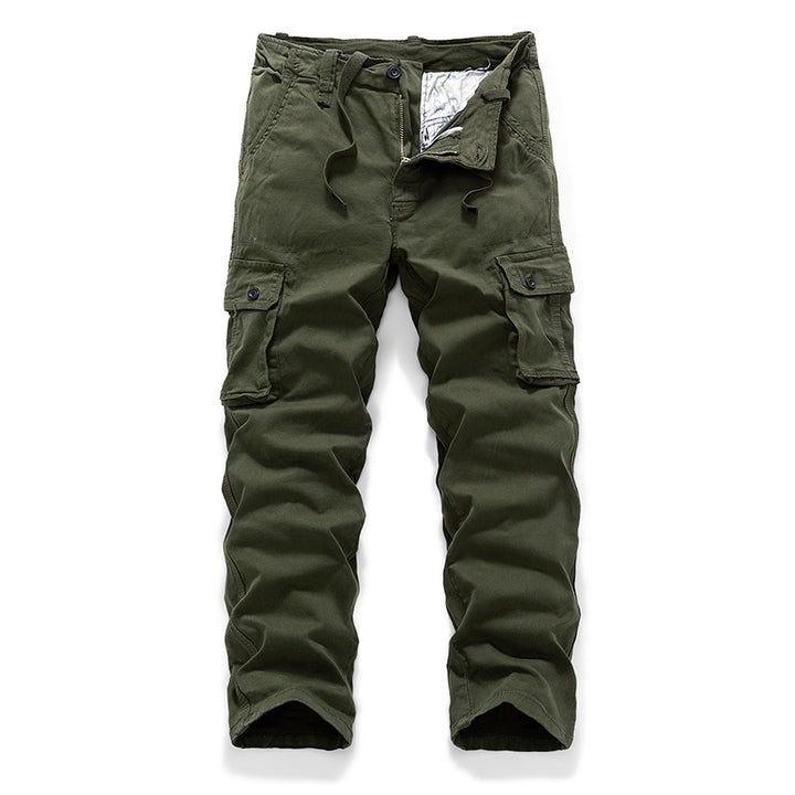 Men's Robust Canvas Cargo Pants with Drawstring Waistband, Knee Inserts, and Multiple Flap Pockets Mune Fashion