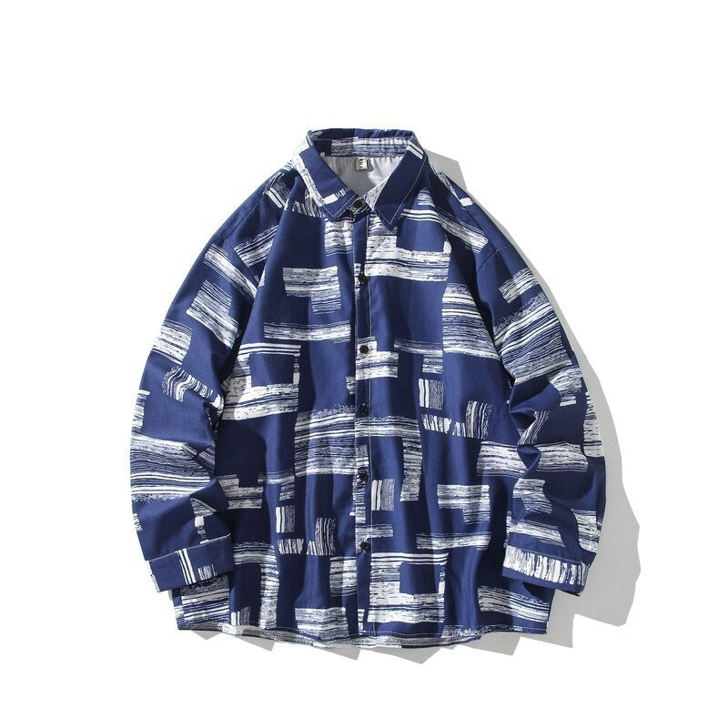 Men's Oversized Shirt with Graphic Block Print Mune Fashion