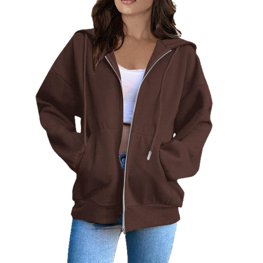Women's oversized hooded jacket with full zip, kangaroo pockets, and soft lining Mune Fashion