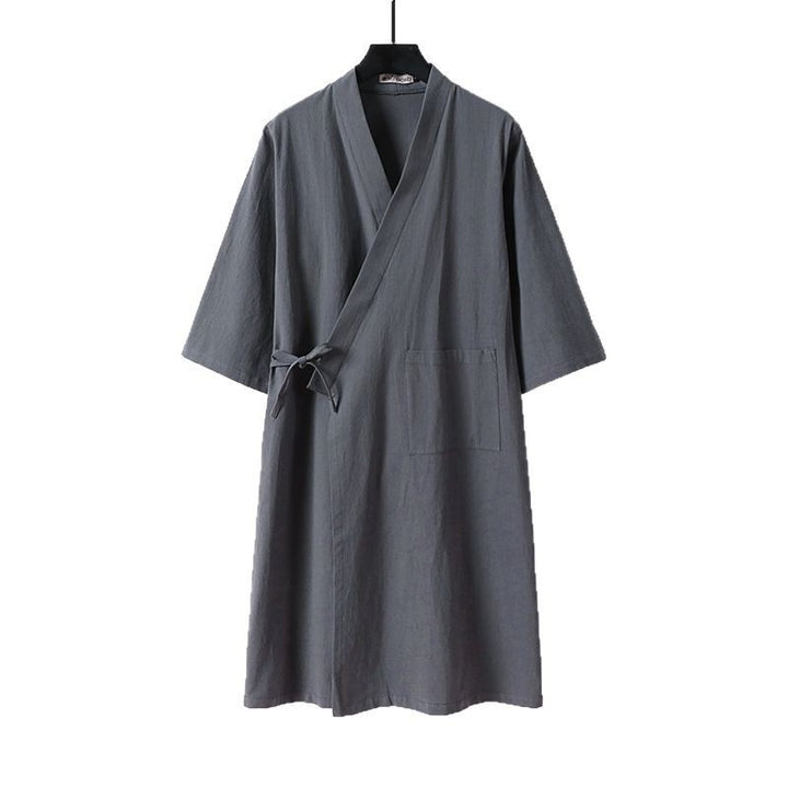 Unisex Oversize Kimono Coat made of cotton blend with tie belt and three-quarter sleeves Mune Fashion