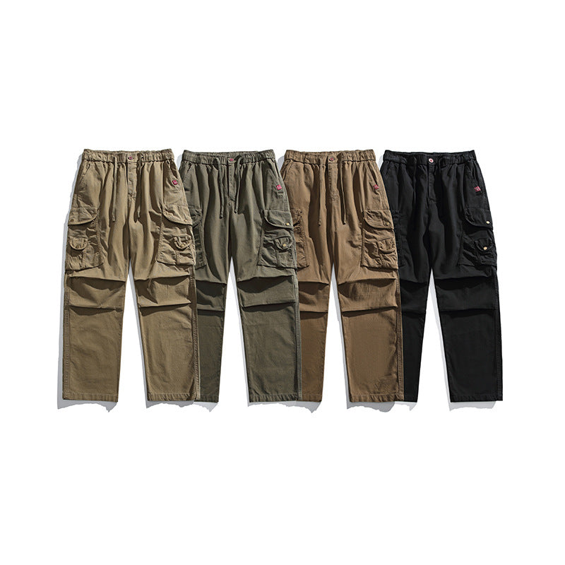 Men's utility cargo pants with elastic waistband, multiple pockets and relaxed fit Drune