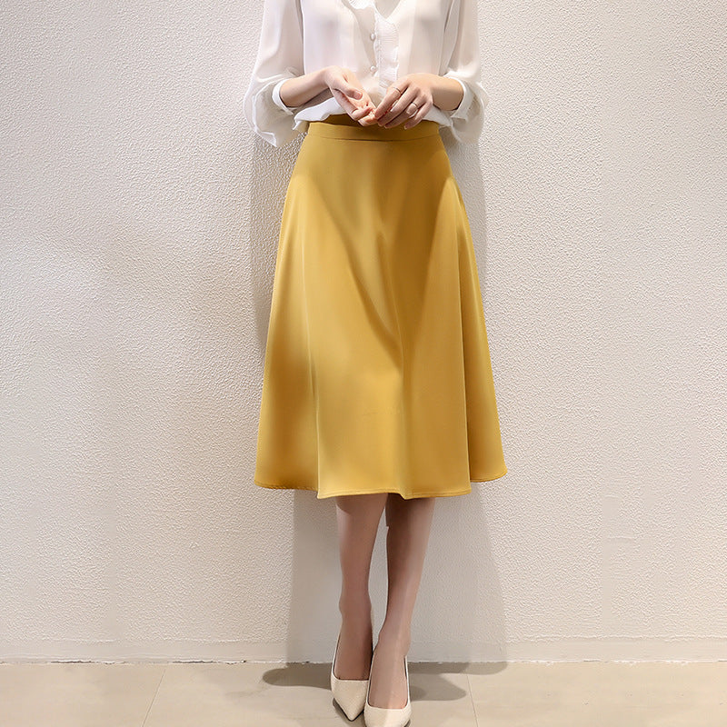 Women Elegant Midi Skirt with Flared Cut Mune Fashion