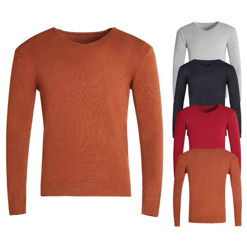 Men's fine V-neck sweater made of cotton-merino blend with a slim silhouette Mune Fashion