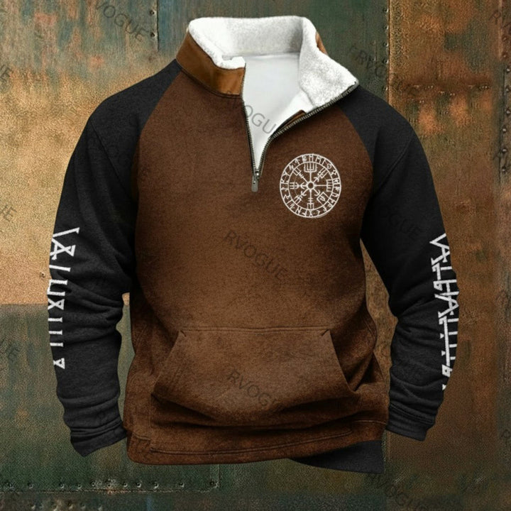 Men's Urban Fleece Pullover with Tree Motif Mune Fashion