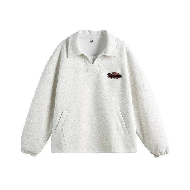 Unisex Casual Polo Sweatshirt with open Kent collar, Oversized cut and front pockets Mune Fashion