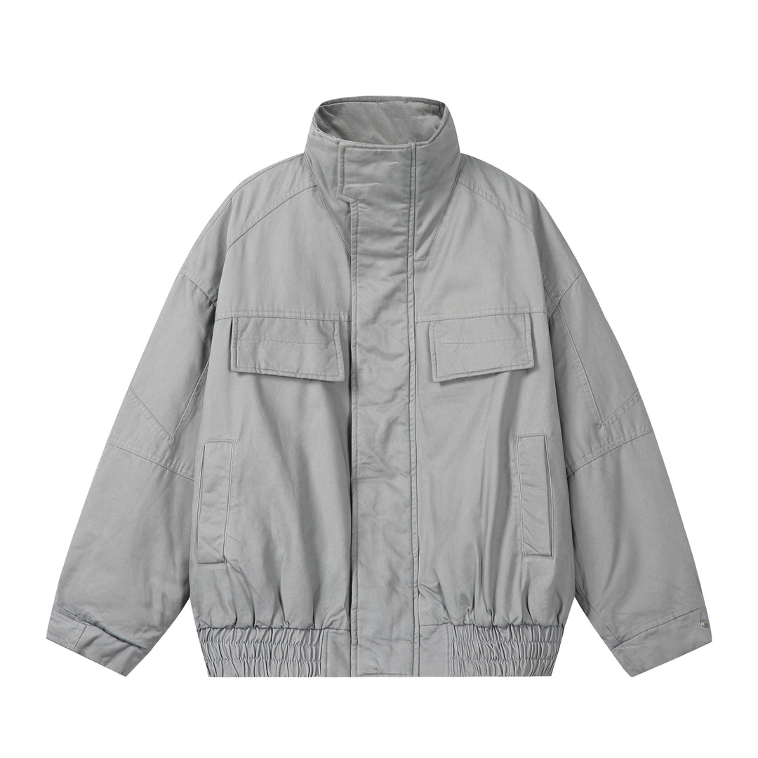 Unisex Boxy-Field jacket with high stand-up collar, flap pockets and elastic hem Mune Fashion