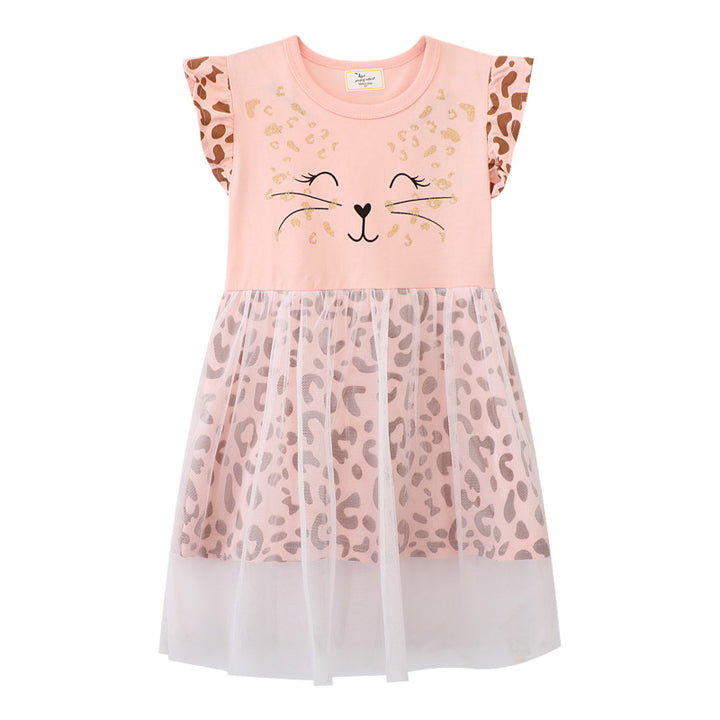 Girls dress with animal motif and tulle underskirt Mune Fashion