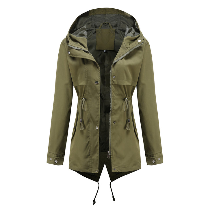 Women's water-repellent parka with waist drawstring and asymmetric hem Mune Fashion