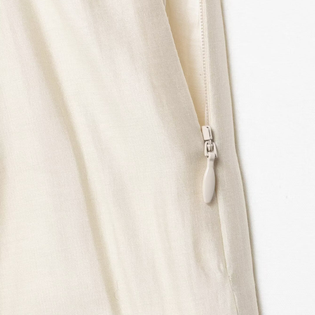 Women's midi skirt with chiffon ruffle and slight drape Mune Fashion