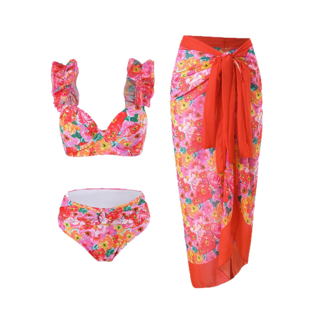 Damen Maxirock mit floralem Design und praktischer Schleifenbindung Echo Archiv