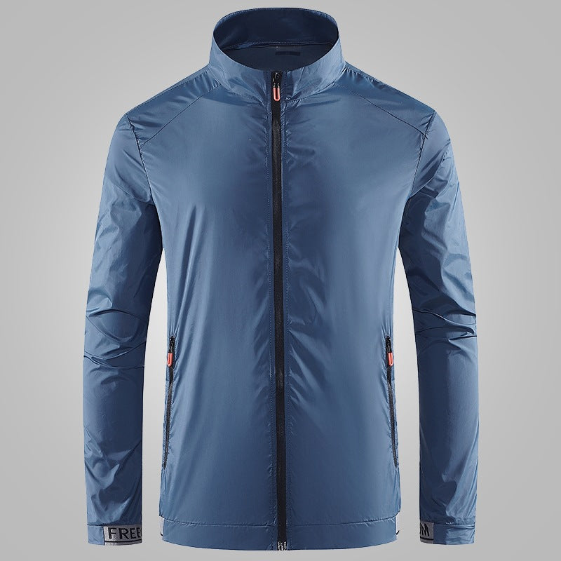 Men's Lightweight Performance Windbreaker with High Collar Mune Fashion